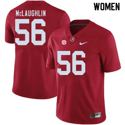 NCAA Women's Alabama Crimson Tide #56 Seth McLaughlin Stitched College 2020 Nike Authentic Crimson Football Jersey GE17M02RY